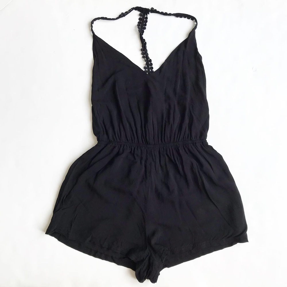 Ecote Anthropologie lace racer back romper XS